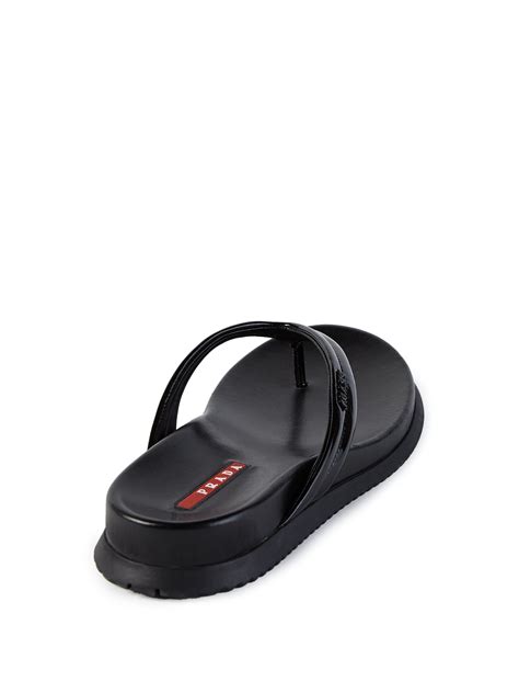 prada patent leather flip flops|farfetch Prada shoes.